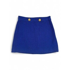 Zara Royal Blue Mini Skirt Gold Buttons M